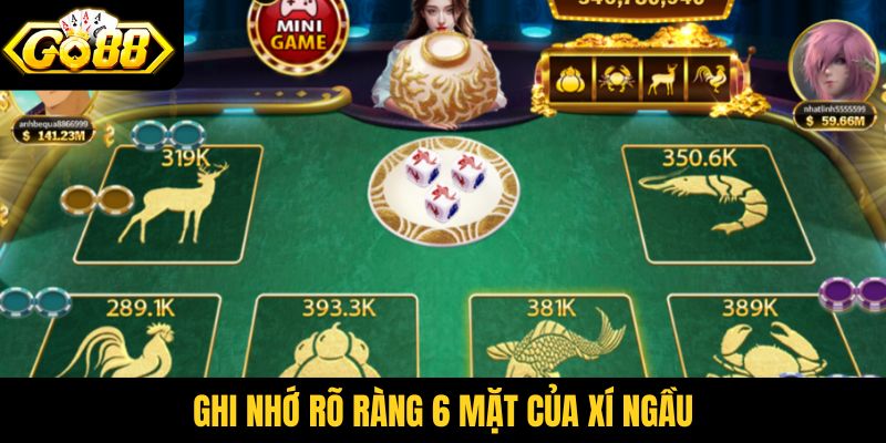 Ghi nhớ rõ ràng 6 mặt của xí ngầu