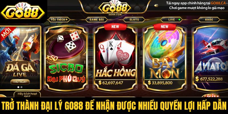Trở thành đại lý Go88 để nhận được nhiều quyền lợi hấp dẫn
